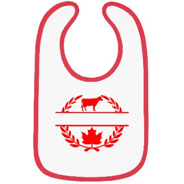 Discover Canada maple leaf cow laurel wreath Bibs