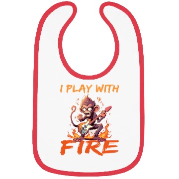 Discover Monkey Chimpanzee Guitar I Play With Fire Bibs