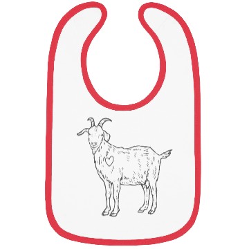 Discover Minimalist Goat Heart Line Art Design Bibs
