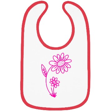 Discover Pink Flower - simple, lineart, drawing Bibs