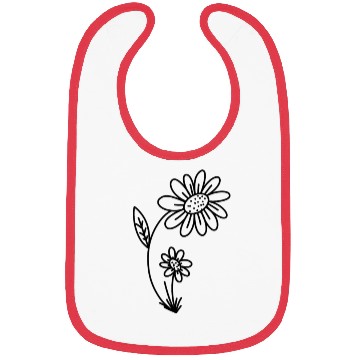 Discover Black Flower - simple, lineart, drawing Bibs