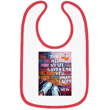 Discover Sneaker Street Art: Rebel Typography on Brick Wal Bibs