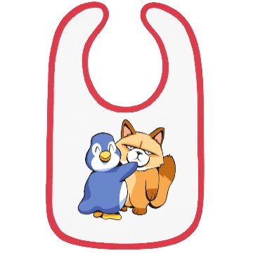 Discover Angry Cat and a Penguin Animals Lover Funny Design Bibs