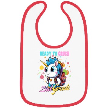 Discover Ready To Crush 2nd grade Unicorn Back To School Bibs