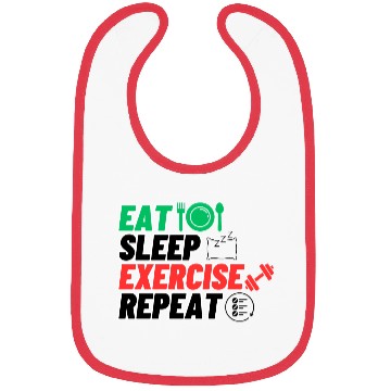 Discover eat sleep EXERCISE repeatlife of heroes power Bibs