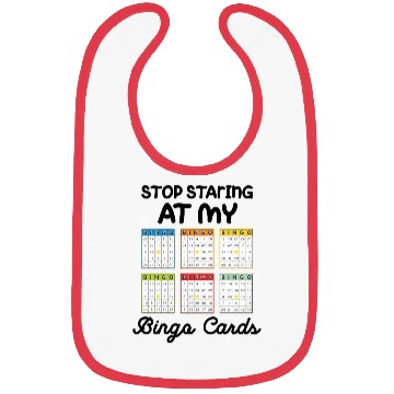 Discover Funny Bingo Queen Stop Staring At My Bingo Cards Bibs