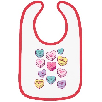 Discover Love Me Kiss Me Pleasure Me Candy Hearts Bibs
