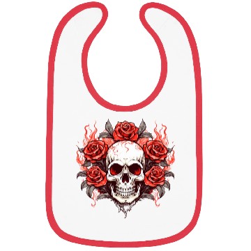 Discover Halloween Roses and Skull Bibs