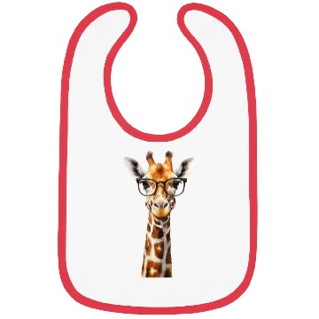 Discover Funny giraffe with glasses Bibs