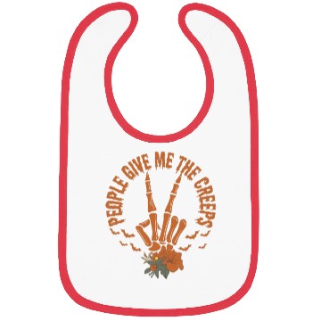 Discover People Give Me The Creeps Skeleton Hand Bibs