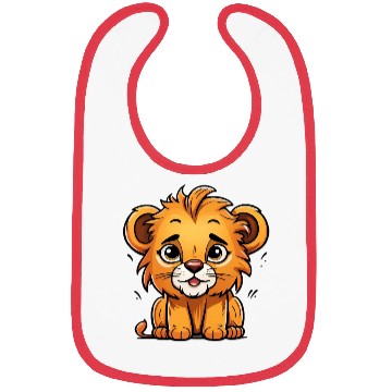 Discover Happy Lion Cub Cartoon Character Bibs