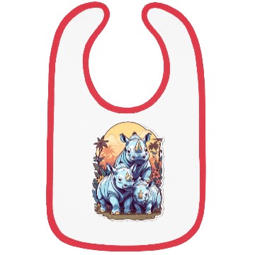 Discover Rhinos Kawaii Bibs