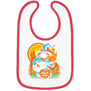 Discover Happy Halloween scarecrow plays guitar Bibs