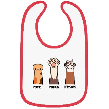 Discover Rock Paper Scissors with Cat Paws Bibs