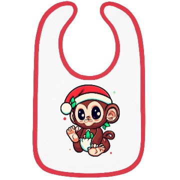 Discover Cute Baby Monkey Christmas Bibs