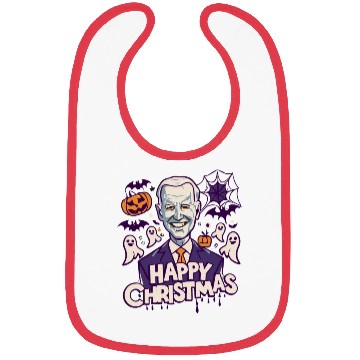 Discover Happy Christmas Joe Biden Funny Halloween Bibs