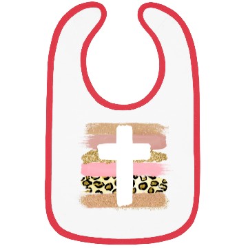 Discover Cross Leopard Brush Strokes Religion Bibs