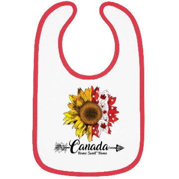 Discover Canada Home Sweet Home Quote Sunflower Bibs