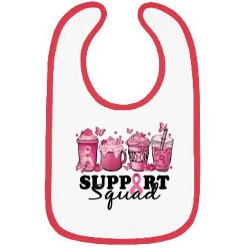 Discover breast cancer coffee support squad Bibs