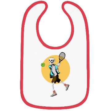 Discover Skeleton Playing Tennis Bibs