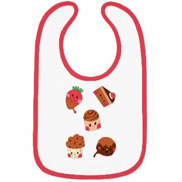 Discover Cute Chocolate Sweet Desserts Sticker Pack Bibs