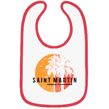 Discover Artistic Saint Martin Cool Palm Tree Vacation Bibs