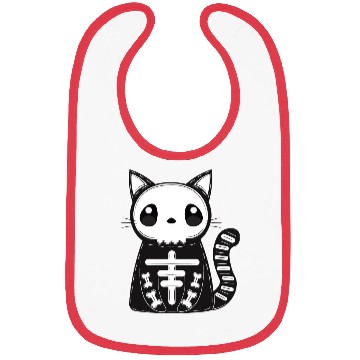 Discover Halloween Cat Black Skeleton Funny Skull Halloween Bibs