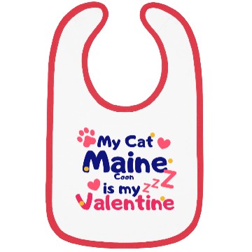 Discover My Cat Maine Is My Valentine Bibs