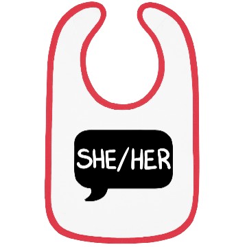 Discover Sheher Pronoun Bubble Black Bibs