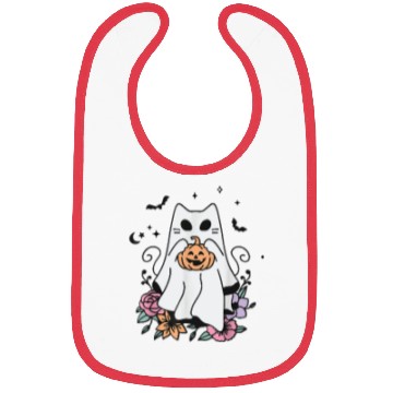 Discover Stay Spooky Halloween Ghost Cat Bibs