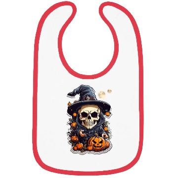 Discover Happy Halloween Pumpkin Skull 53 Bibs