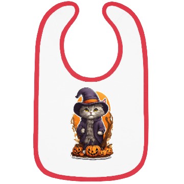 Discover Happy Halloween Pumpkin Cat 42 Bibs