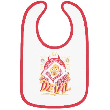 Discover Devil Tarot Skeleton Halloween Occult Bibs