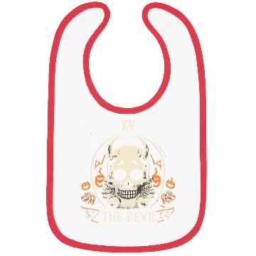 Discover The Devil Tarot Skeleton Halloween Style Bibs