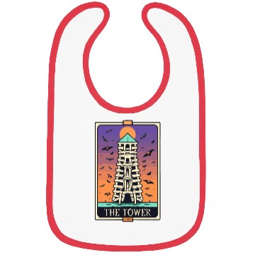 Discover The Tower Tarot Skeleton Halloween Style Bibs