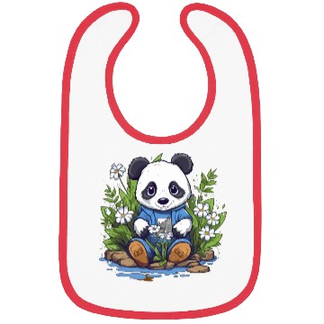 Discover Playful Panda Garden Bibs