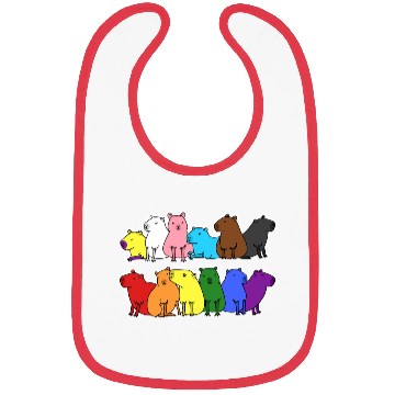 Discover Pride Progress Flag Capybara Design for Equality Bibs