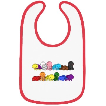 Discover Pride Progress Flag Turtle Design for Equality Bibs