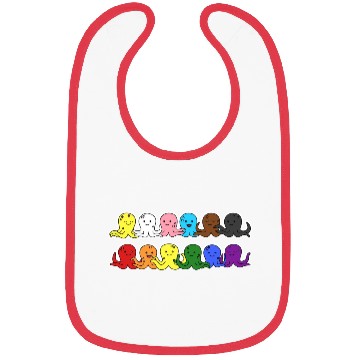 Discover Pride Progress Flag Octopus Design for Equality Bibs