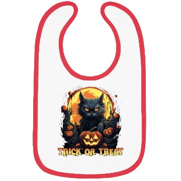 Discover Halloween scary cat Bibs