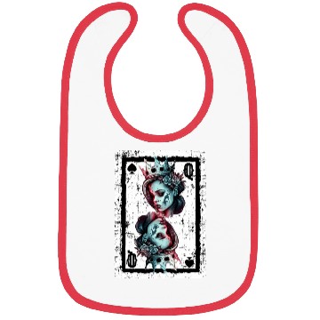Discover Queen of Spades Gothic Card Game Halloween Creepy Bibs