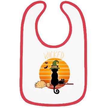 Discover Wicked Cat Witch Funny Halloween Witch Bibs