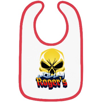 Discover Jolly Roger Yellow Skull on a Purple Background Bibs