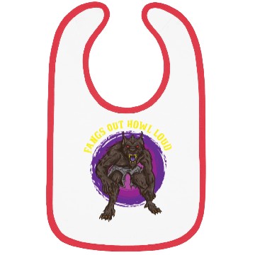 Discover Funny Horror Werewolf Lycanthropy Full Moon Shapes Bibs