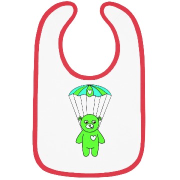 Discover Teddy Bear - The Green Skydiver Bibs