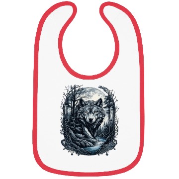 Discover Sunset Grey Wolf Hunter for Men and Women Bibs