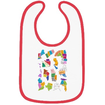 Discover 50 Cute US States Sticker Pack Bibs
