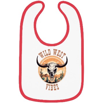 Discover Vintage Cow Skull Wild West Vibes Bibs