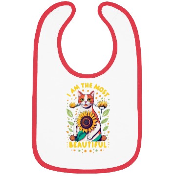 Discover Cat with Flowers Amazing Bibs Design for Pets