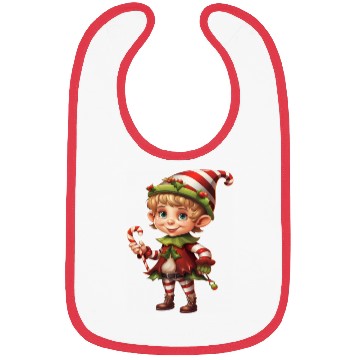Discover Christmas Elf Candy Cane X-Mas Pajamas Party Bibs